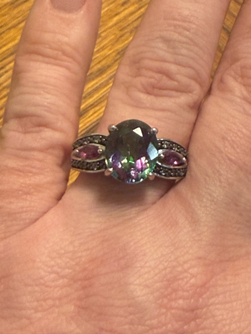 Jewelry Television size 8 Mystic Quartz ring